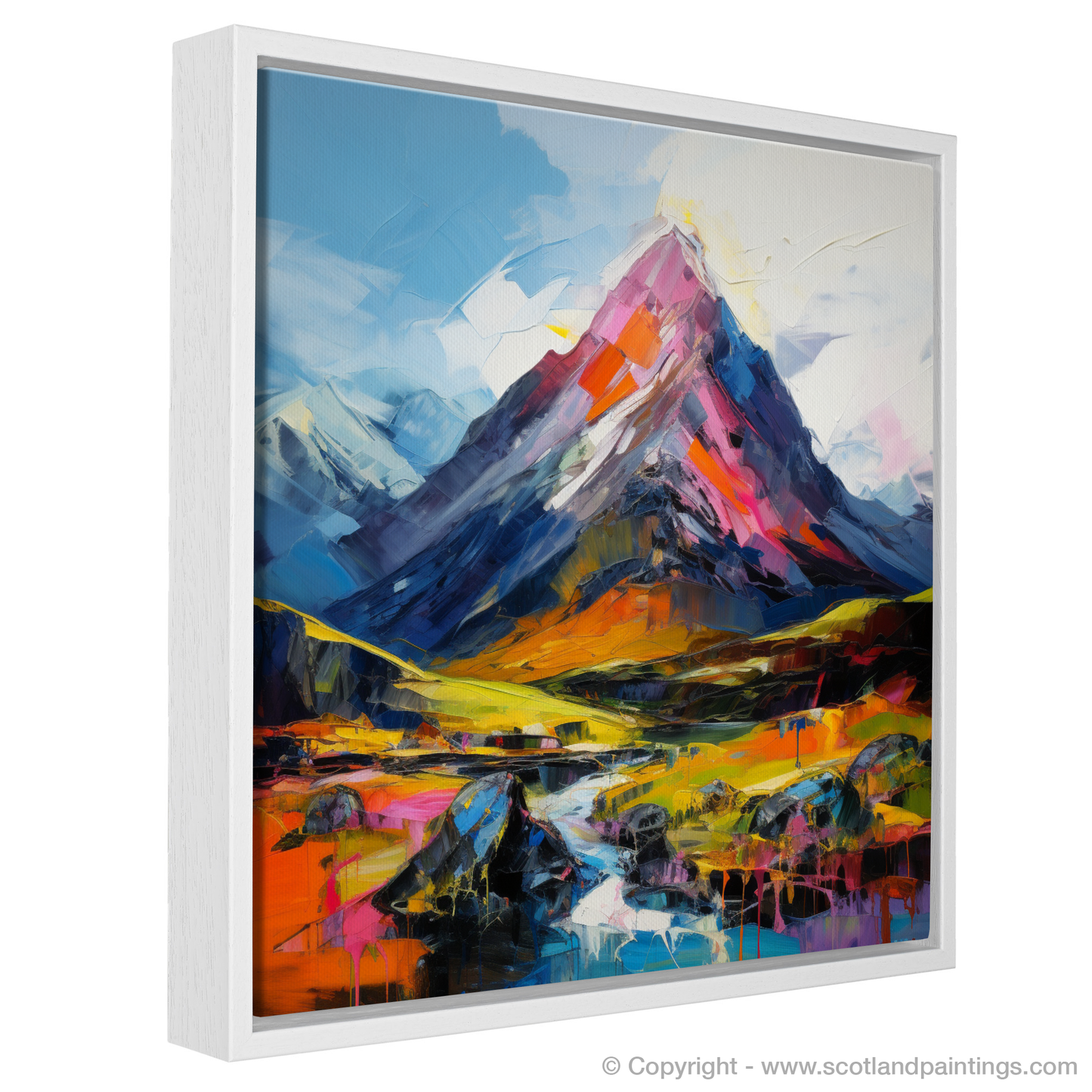 Painting and Art Print of Stob Binnein entitled "Majestic Stob Binnein: An Expressionist Ode to Scotland's Rugged Peaks".