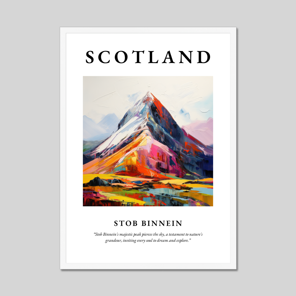 Poster in a white frame with the word Scotland