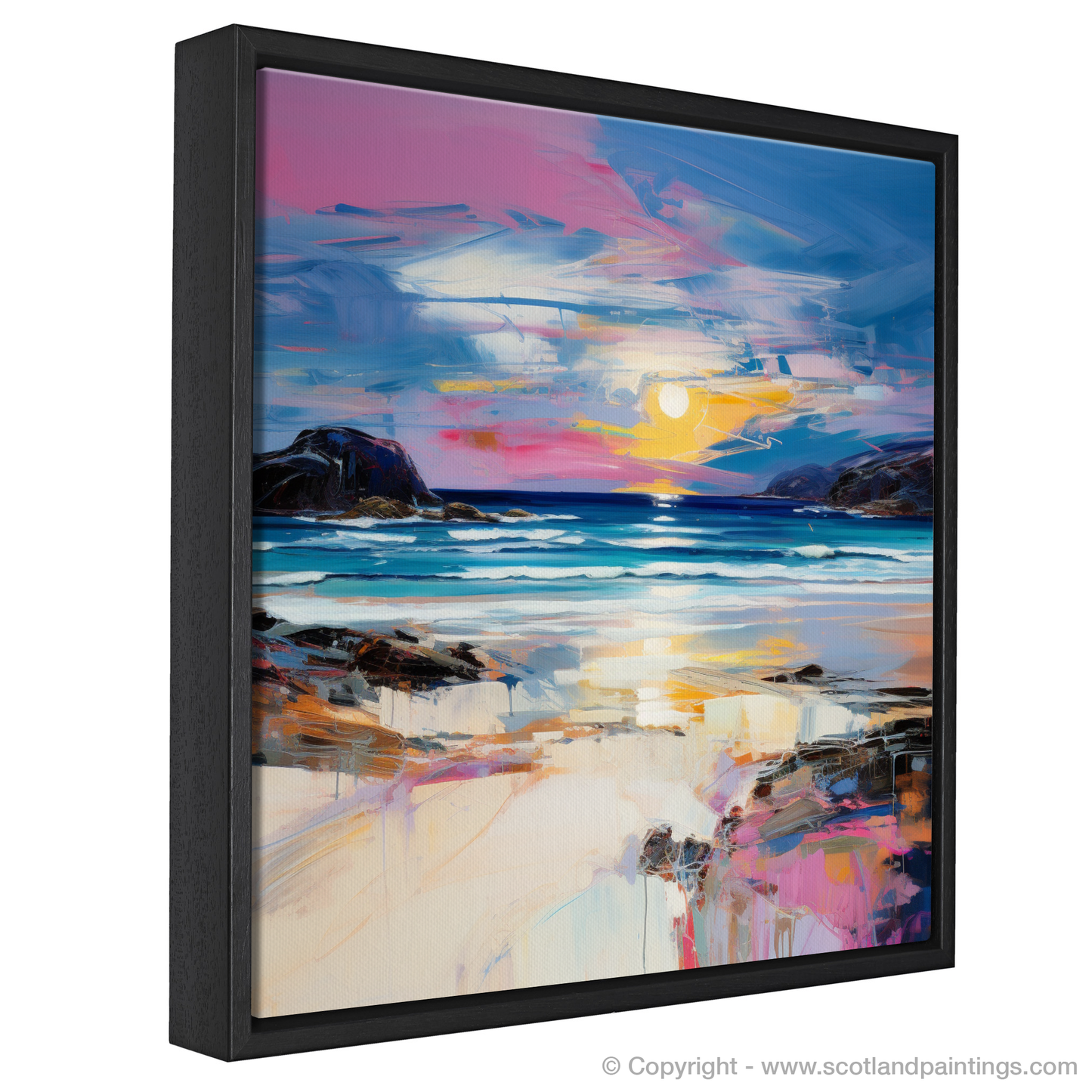 Painting and Art Print of Traigh Mhor at dusk entitled "Dusk Embrace at Traigh Mhor".