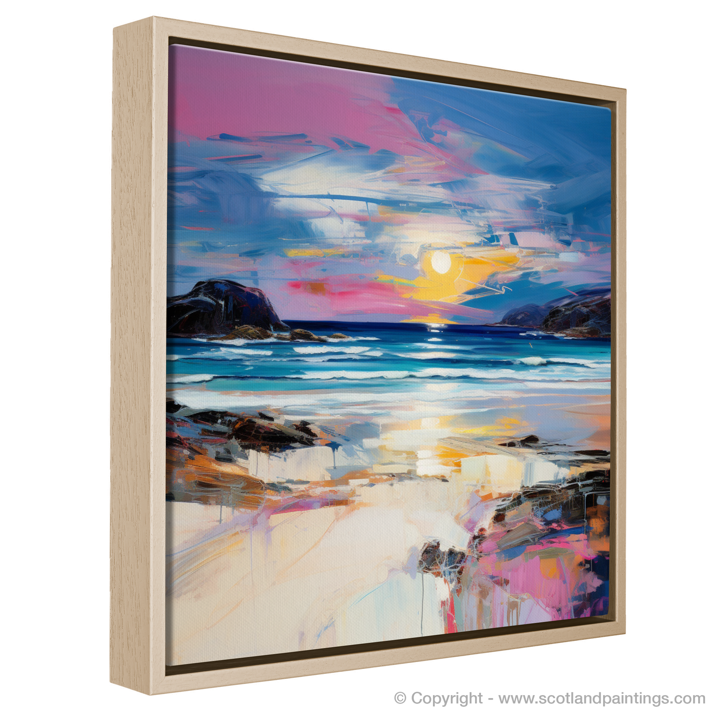 Painting and Art Print of Traigh Mhor at dusk entitled "Dusk Embrace at Traigh Mhor".