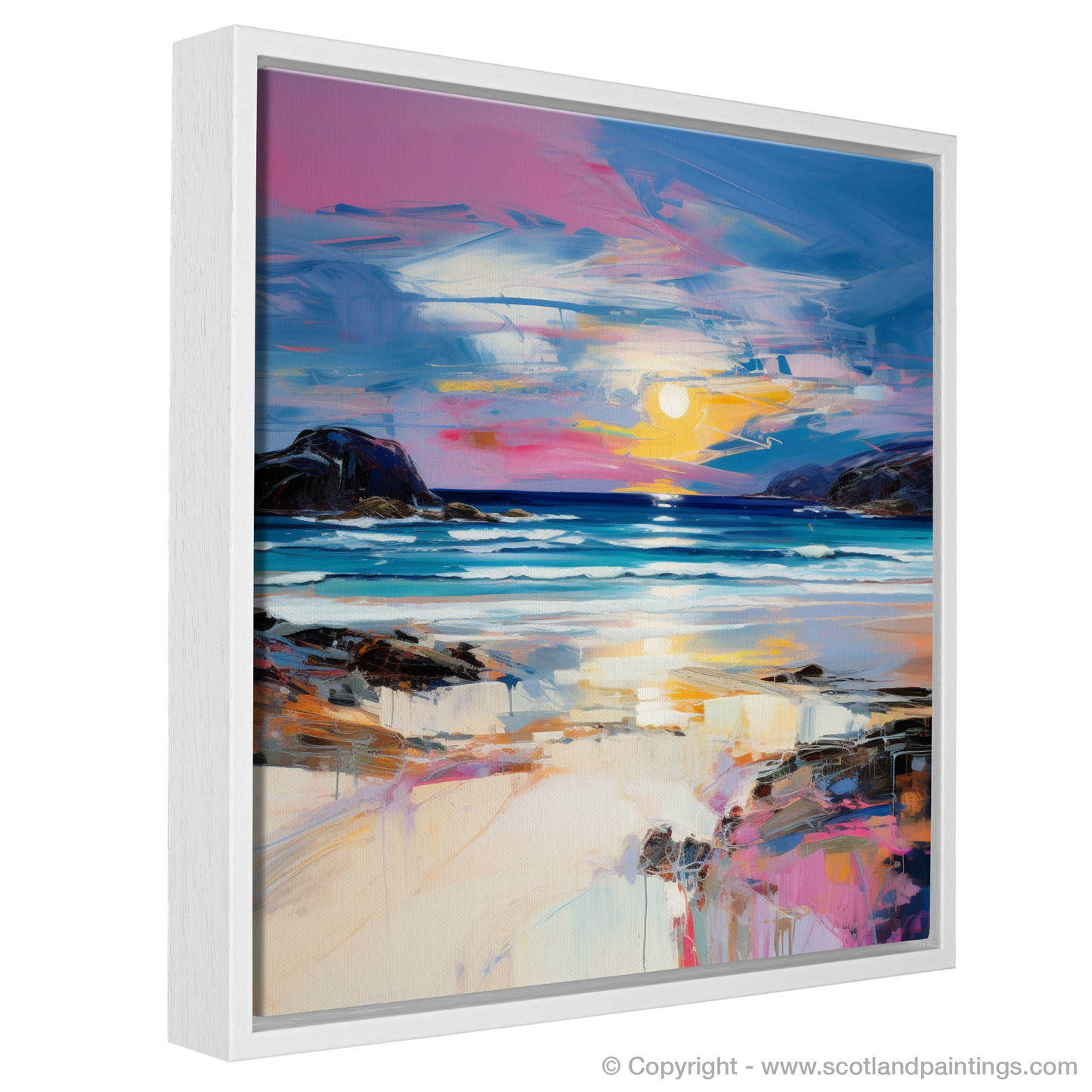 Painting and Art Print of Traigh Mhor at dusk entitled "Dusk Embrace at Traigh Mhor".