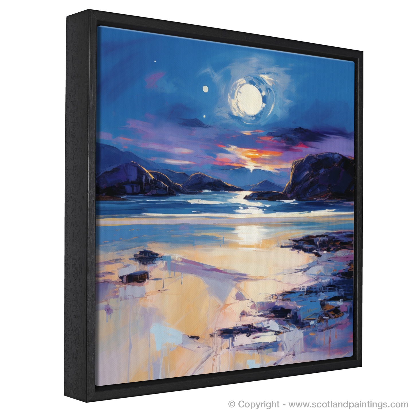 Painting and Art Print of Traigh Mhor at dusk entitled "Dusk's Embrace at Traigh Mhor Cove".
