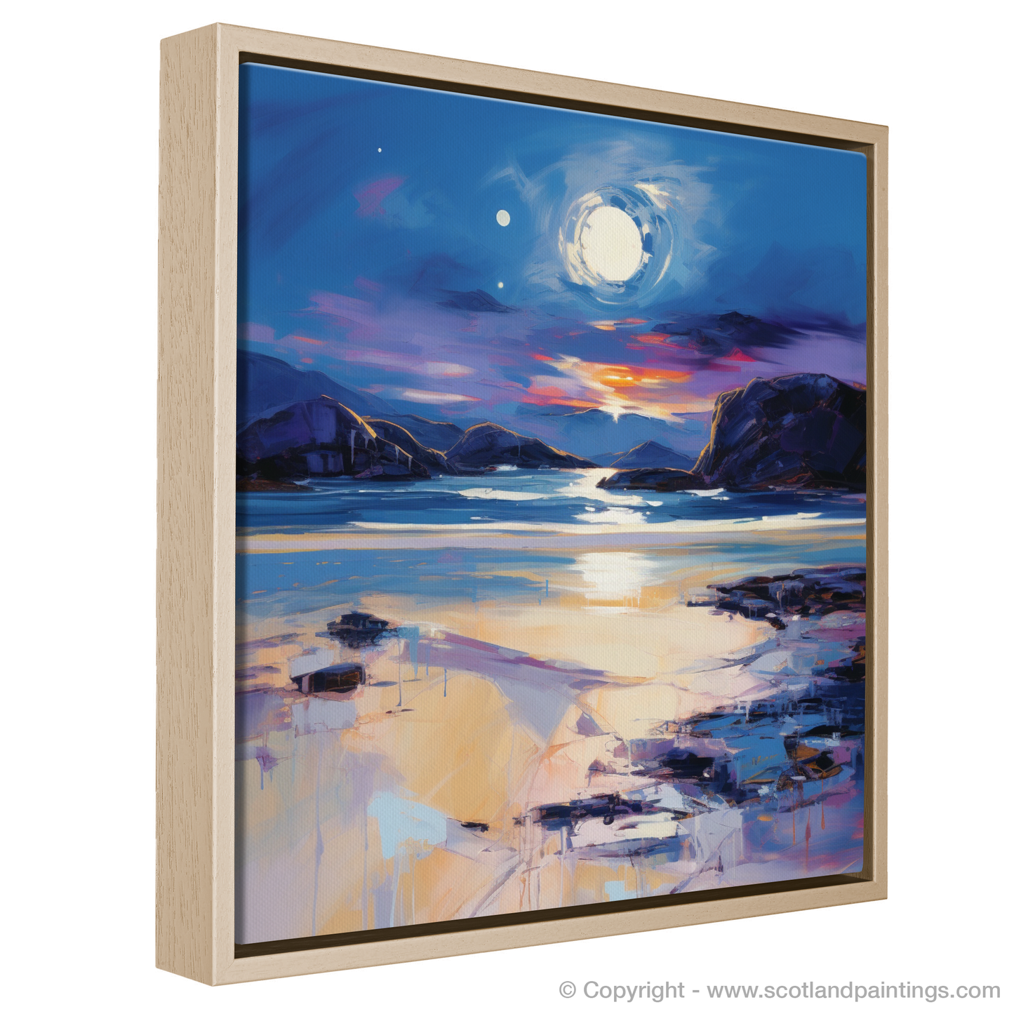 Painting and Art Print of Traigh Mhor at dusk entitled "Dusk's Embrace at Traigh Mhor Cove".