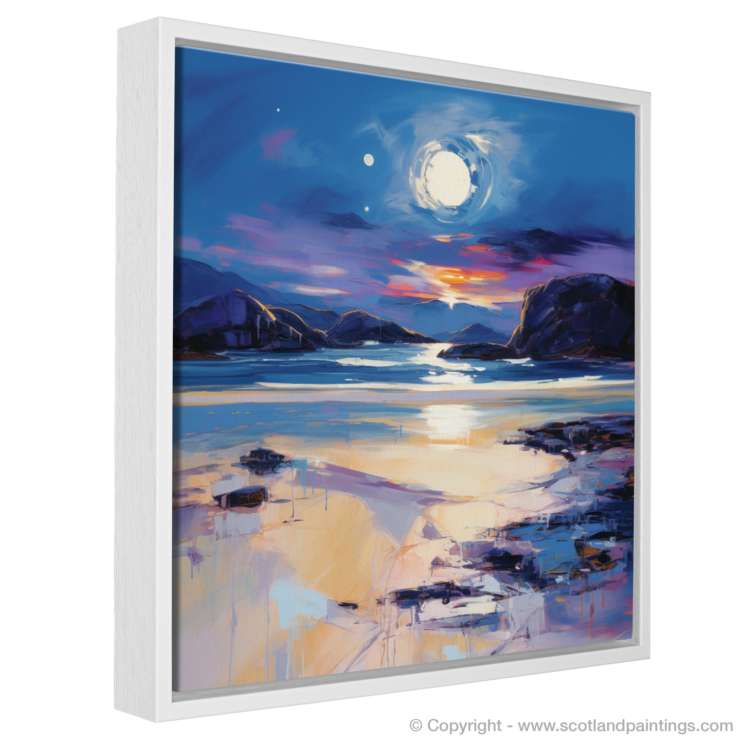 Painting and Art Print of Traigh Mhor at dusk entitled "Dusk's Embrace at Traigh Mhor Cove".