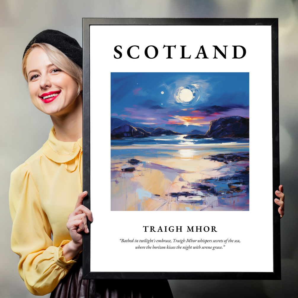 Person holding a poster of Traigh Mhor