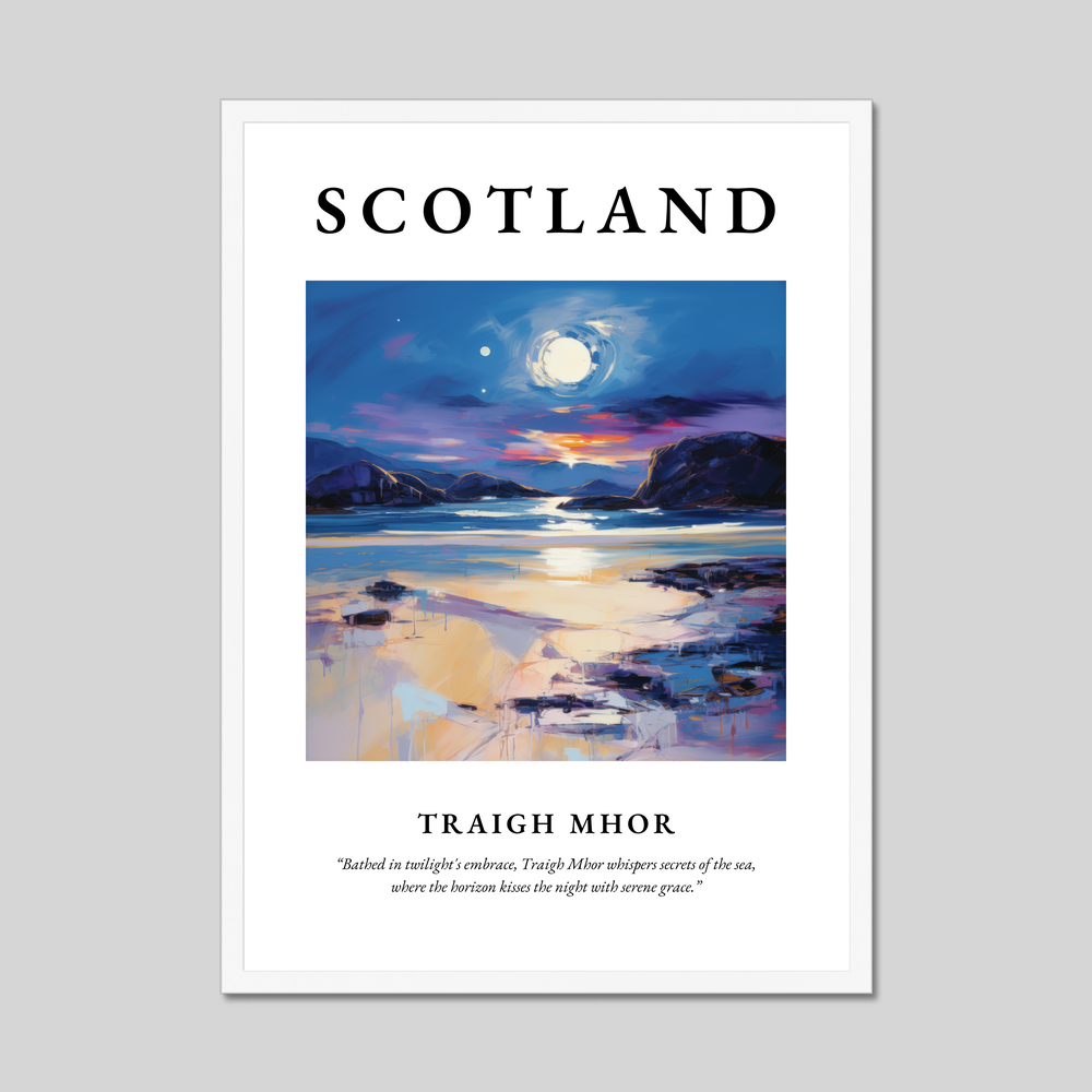 Poster in a white frame with the word Scotland