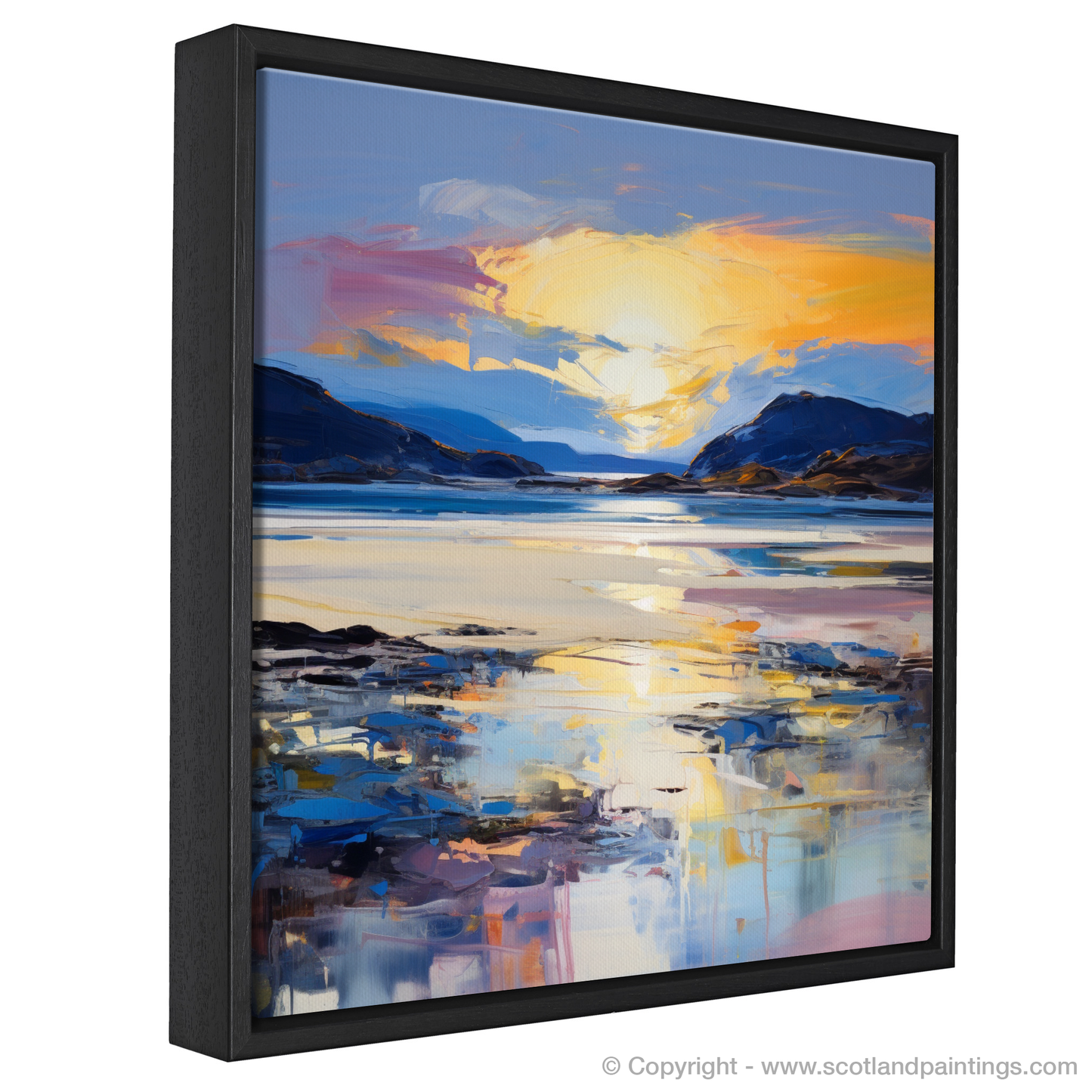 Painting and Art Print of Traigh Mhor at dusk entitled "Dusk Embrace at Traigh Mhor".