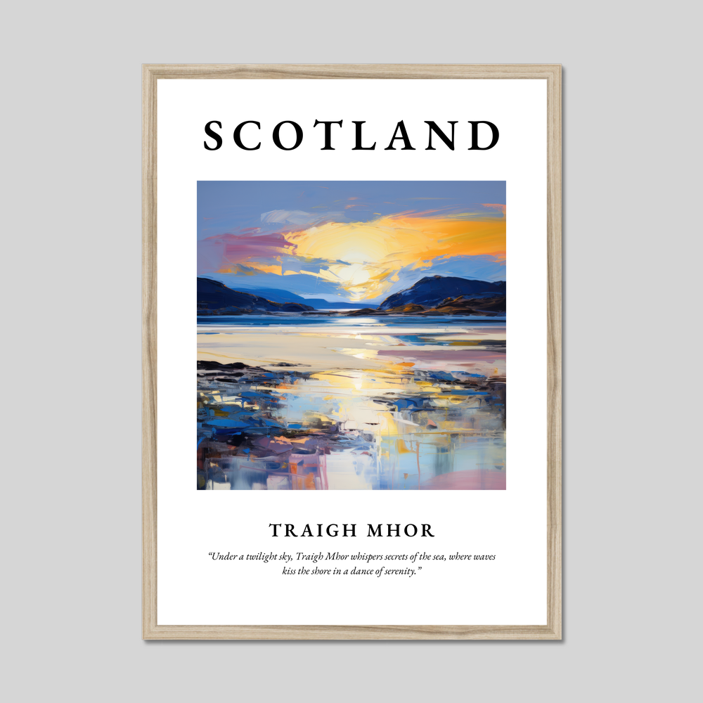 Poster in a natural frame with the word Scotland