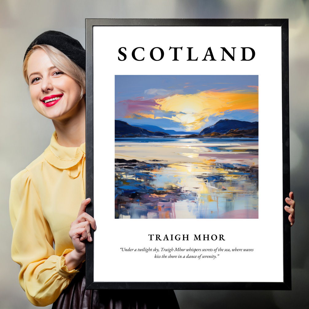 Person holding a poster of Traigh Mhor