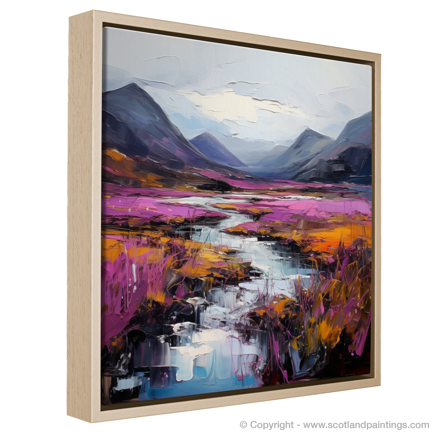 Painting and Art Print of Purple heather in Glencoe entitled "Wild Rhapsody of Heather in Glencoe".