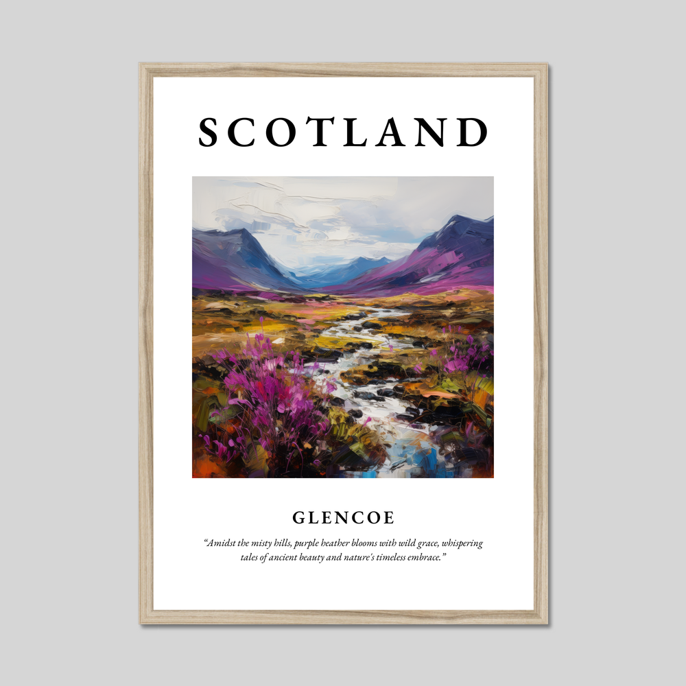 Poster in a natural frame with the word Scotland