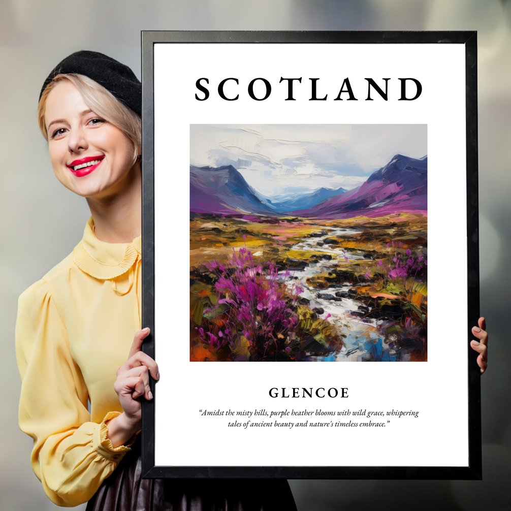 Person holding a poster of Glencoe