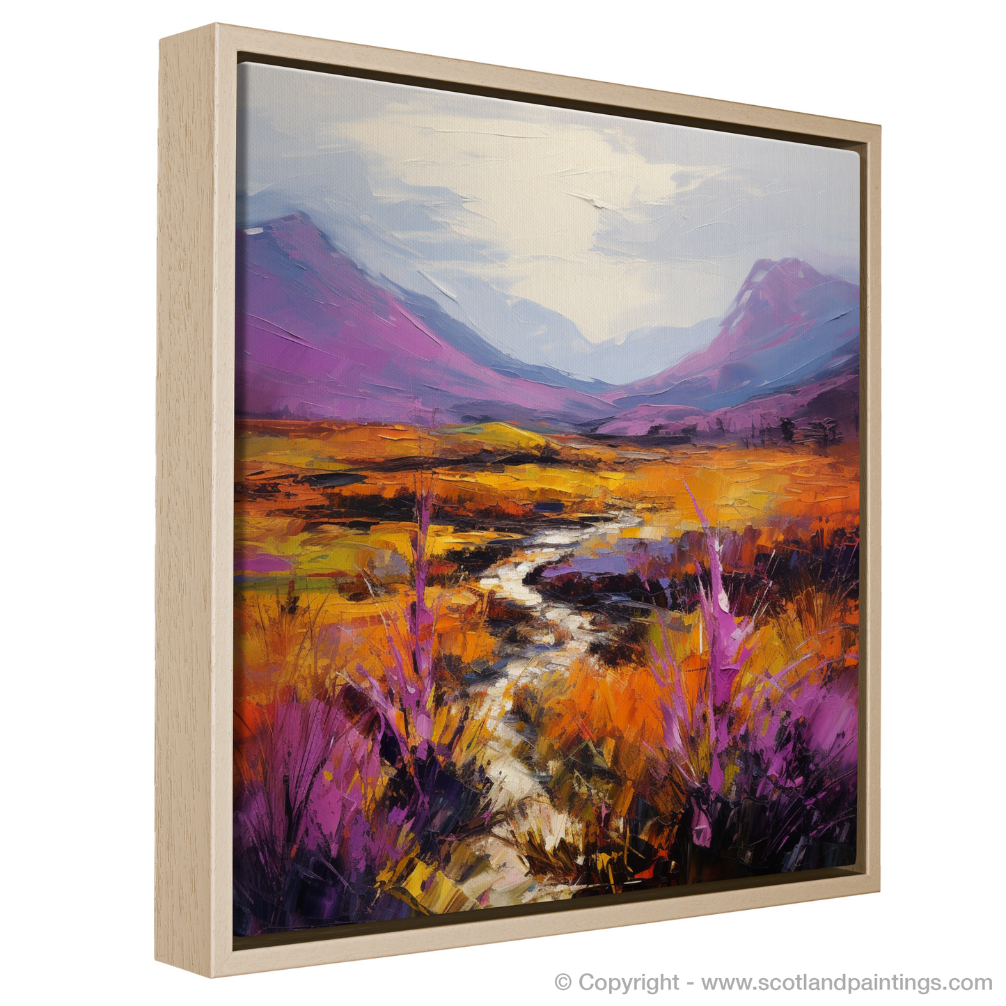 Painting and Art Print of Purple heather in Glencoe entitled "Heather Dance in Glencoe".