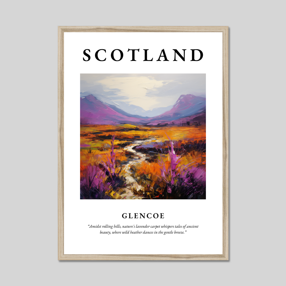 Poster in a natural frame with the word Scotland