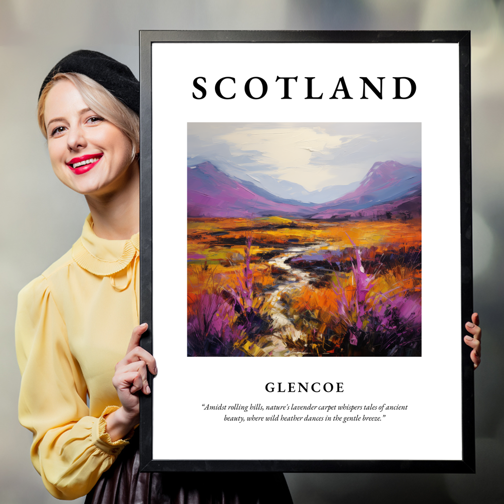 Person holding a poster of Glencoe