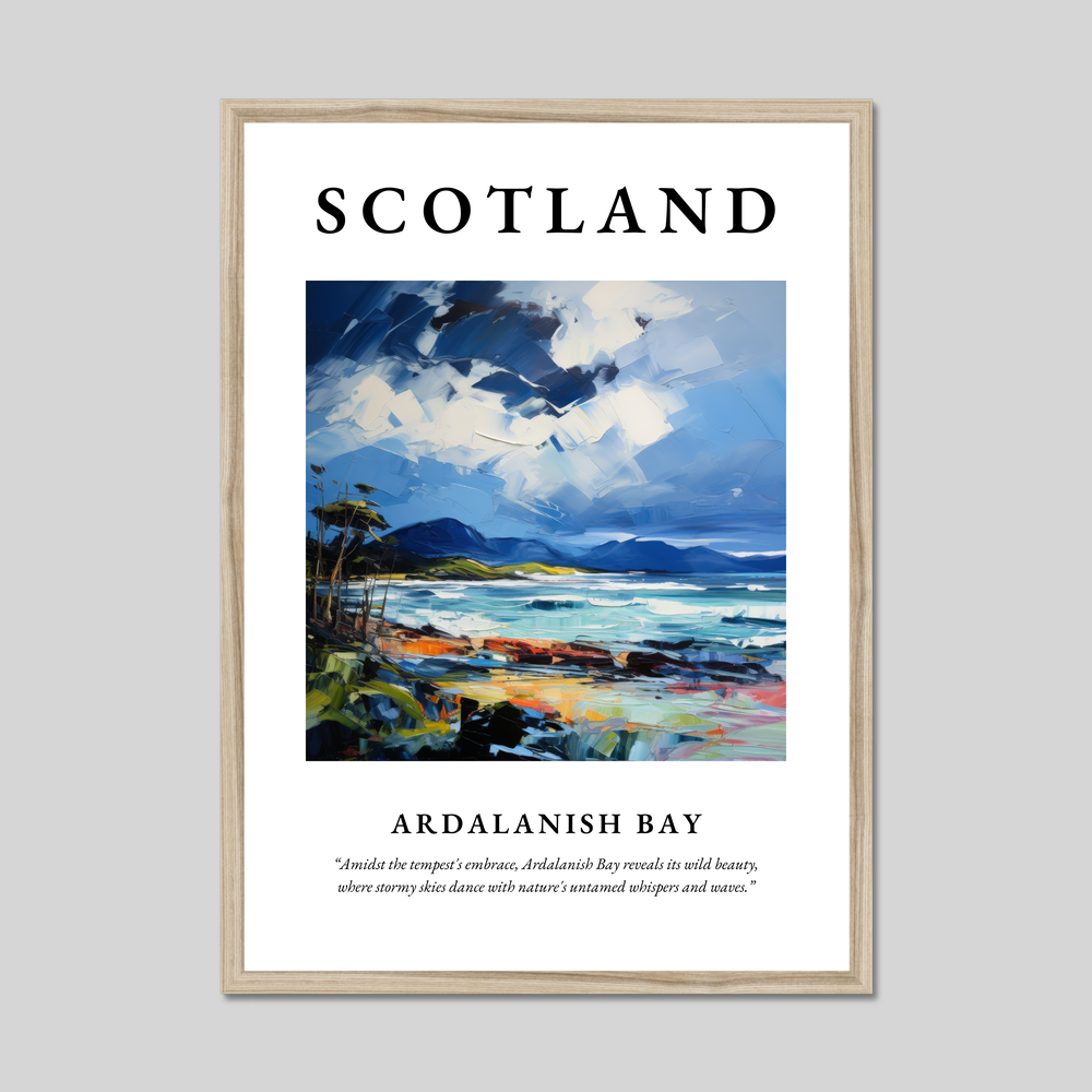 Poster in a natural frame with the word Scotland