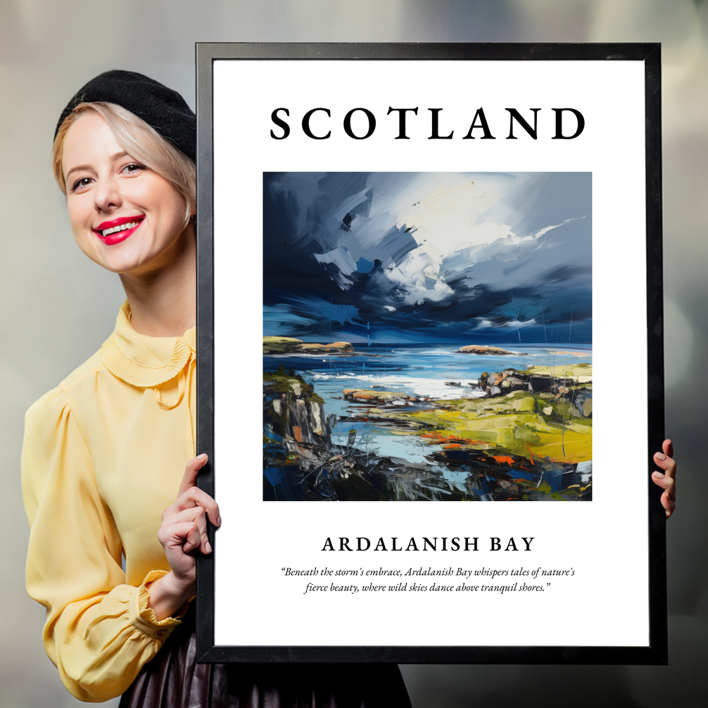 Person holding a poster of Ardalanish Bay