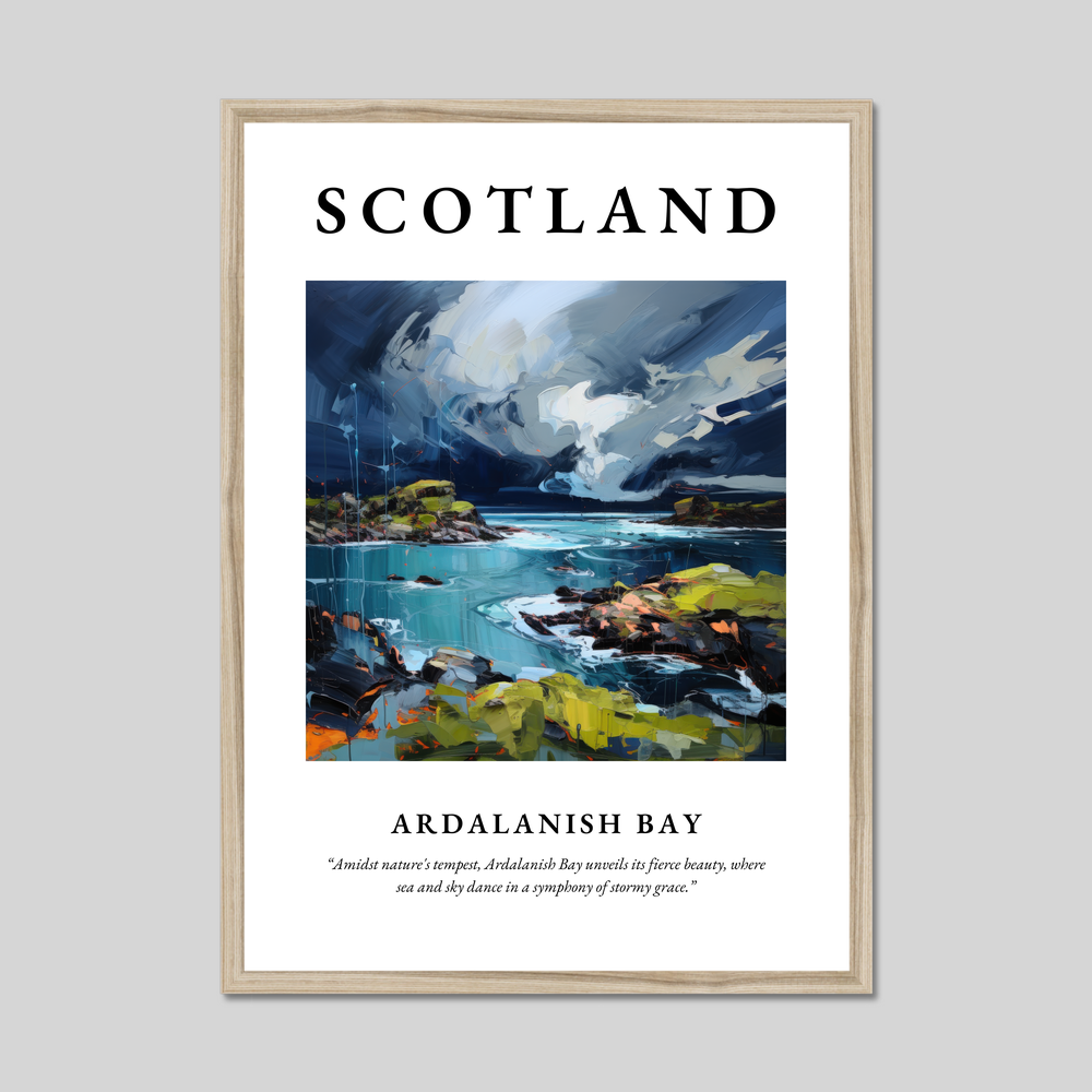 Poster in a natural frame with the word Scotland