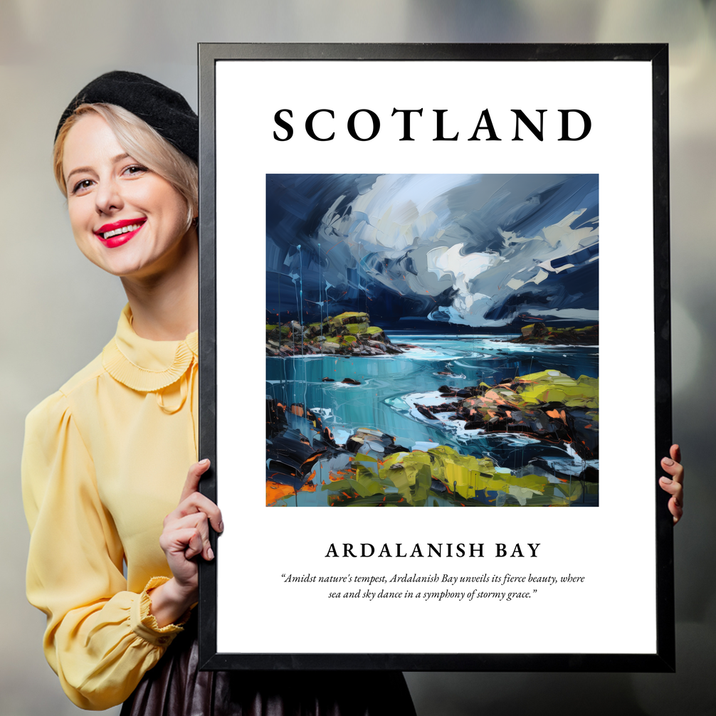 Person holding a poster of Ardalanish Bay