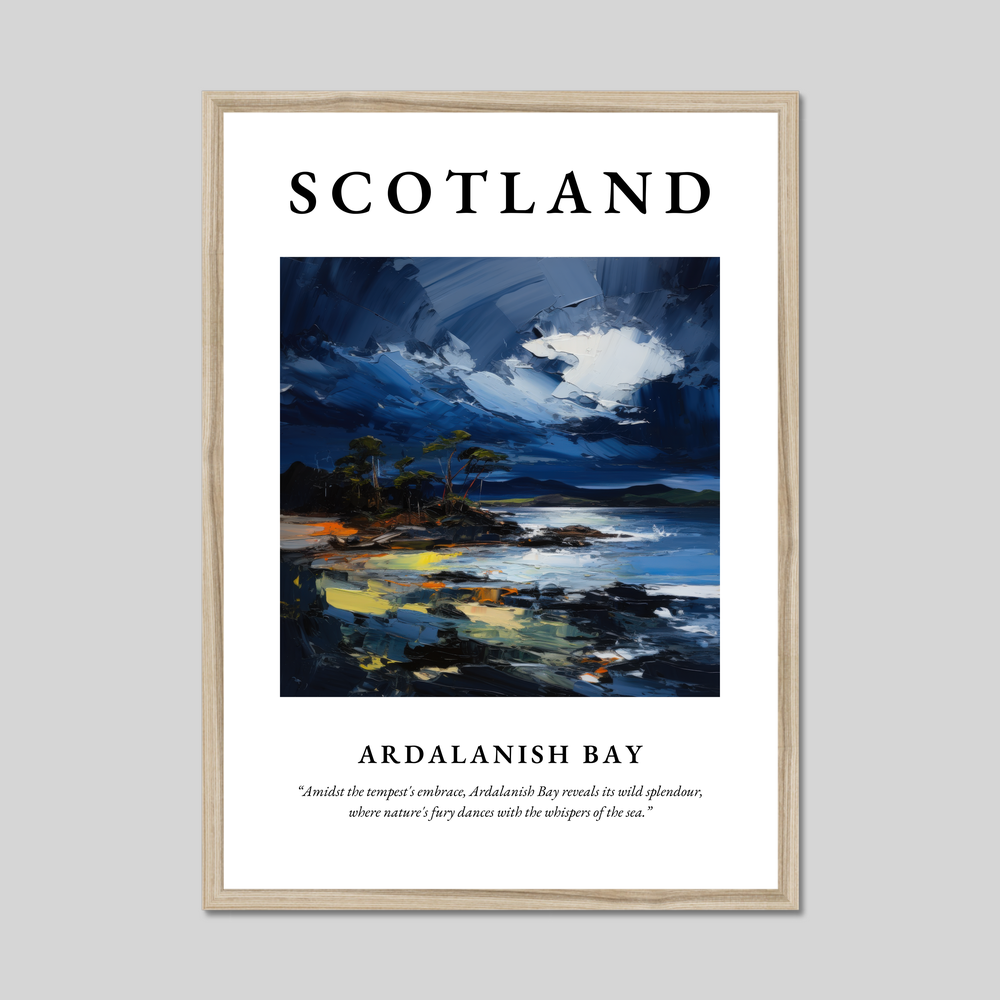 Poster in a natural frame with the word Scotland