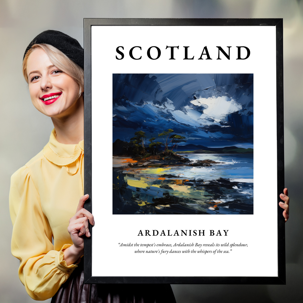 Person holding a poster of Ardalanish Bay