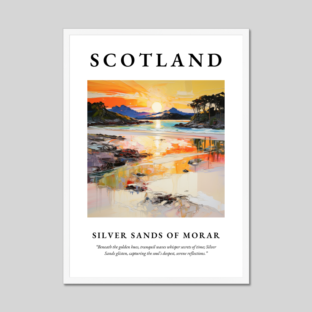 Poster in a white frame with the word Scotland