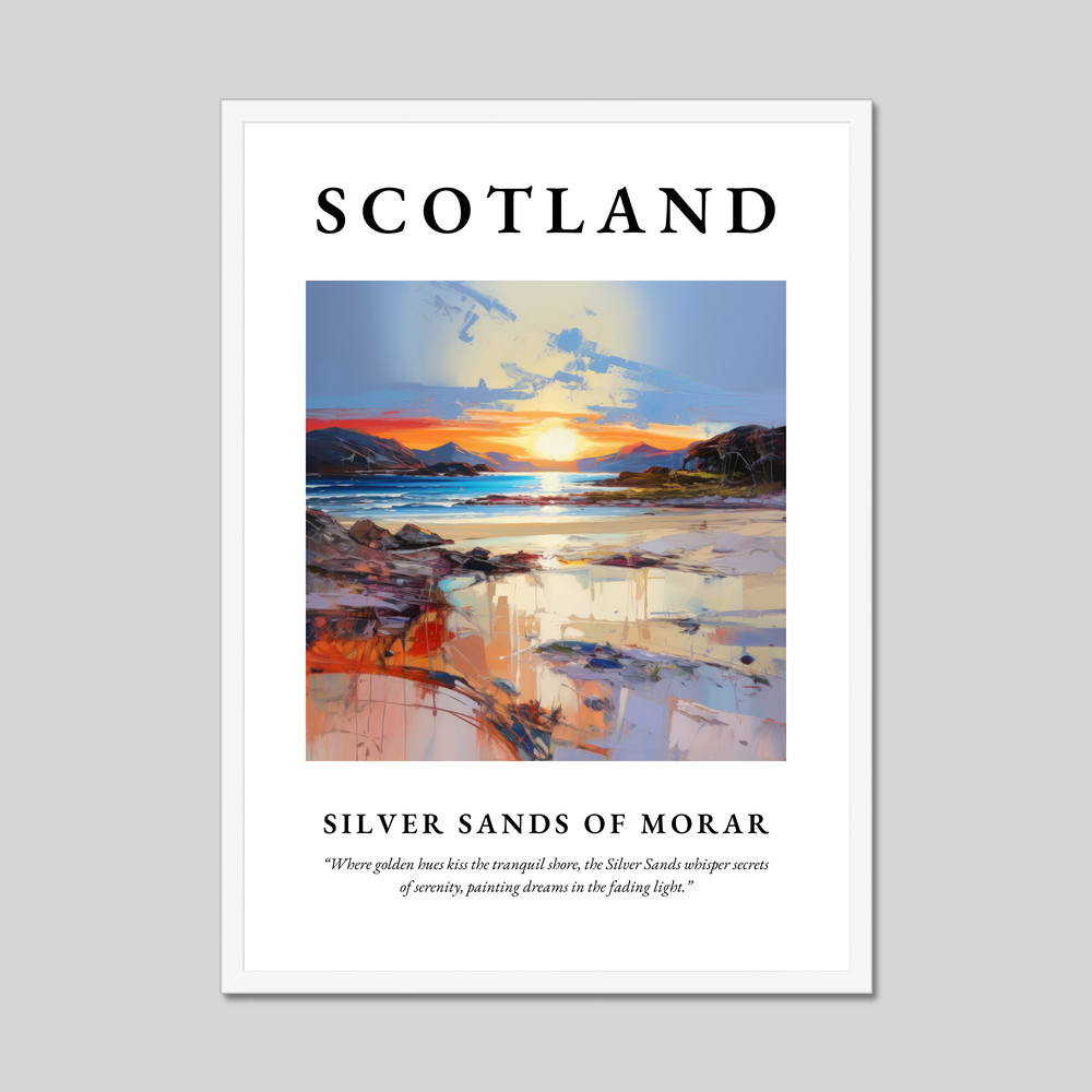 Poster in a white frame with the word Scotland