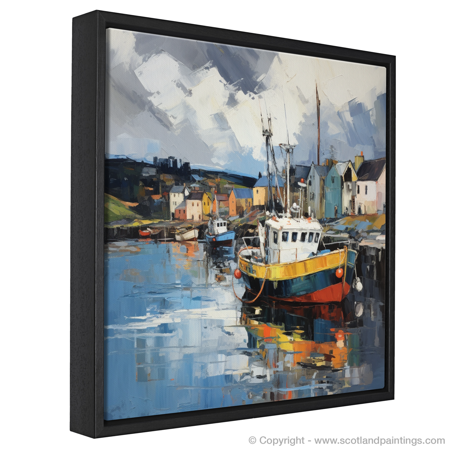 Painting and Art Print of Cromarty Harbour with a stormy sky entitled "Tempest over Cromarty Harbour".