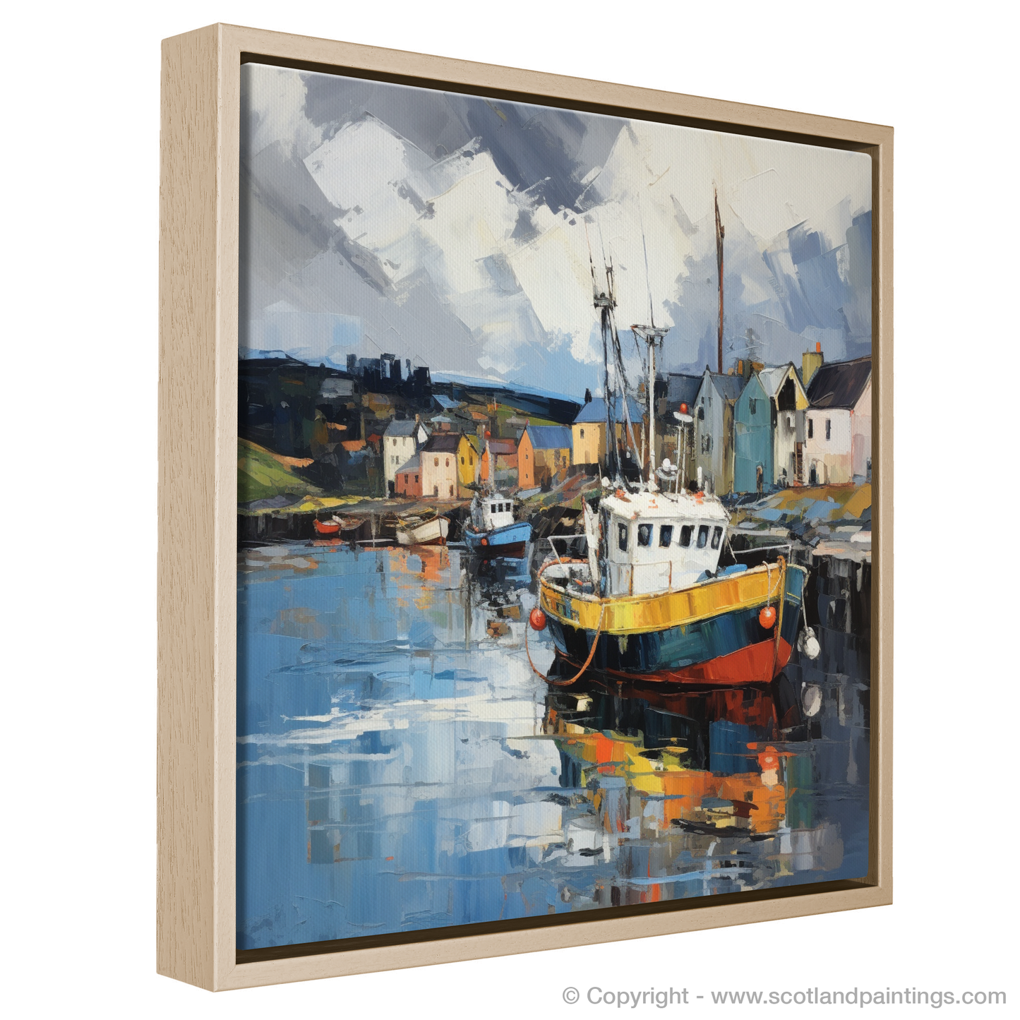 Painting and Art Print of Cromarty Harbour with a stormy sky entitled "Tempest over Cromarty Harbour".