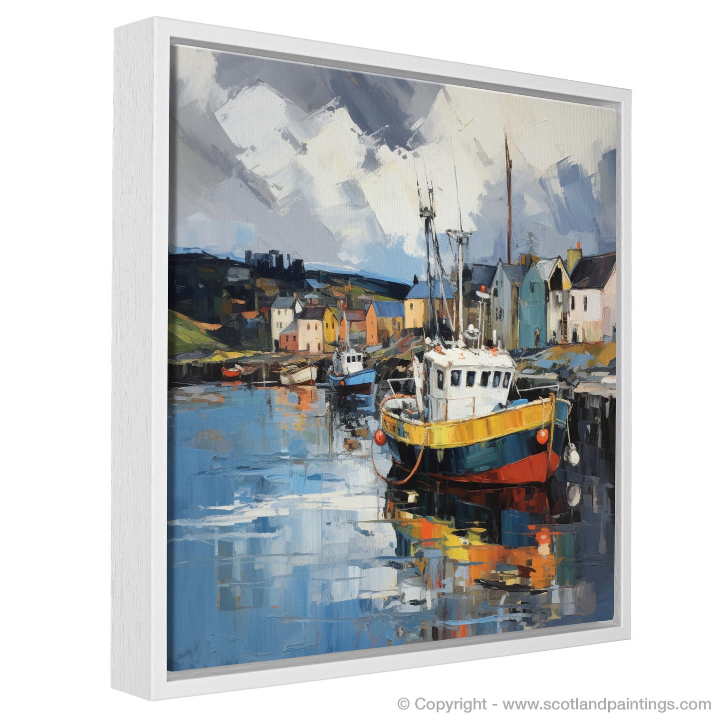 Painting and Art Print of Cromarty Harbour with a stormy sky entitled "Tempest over Cromarty Harbour".