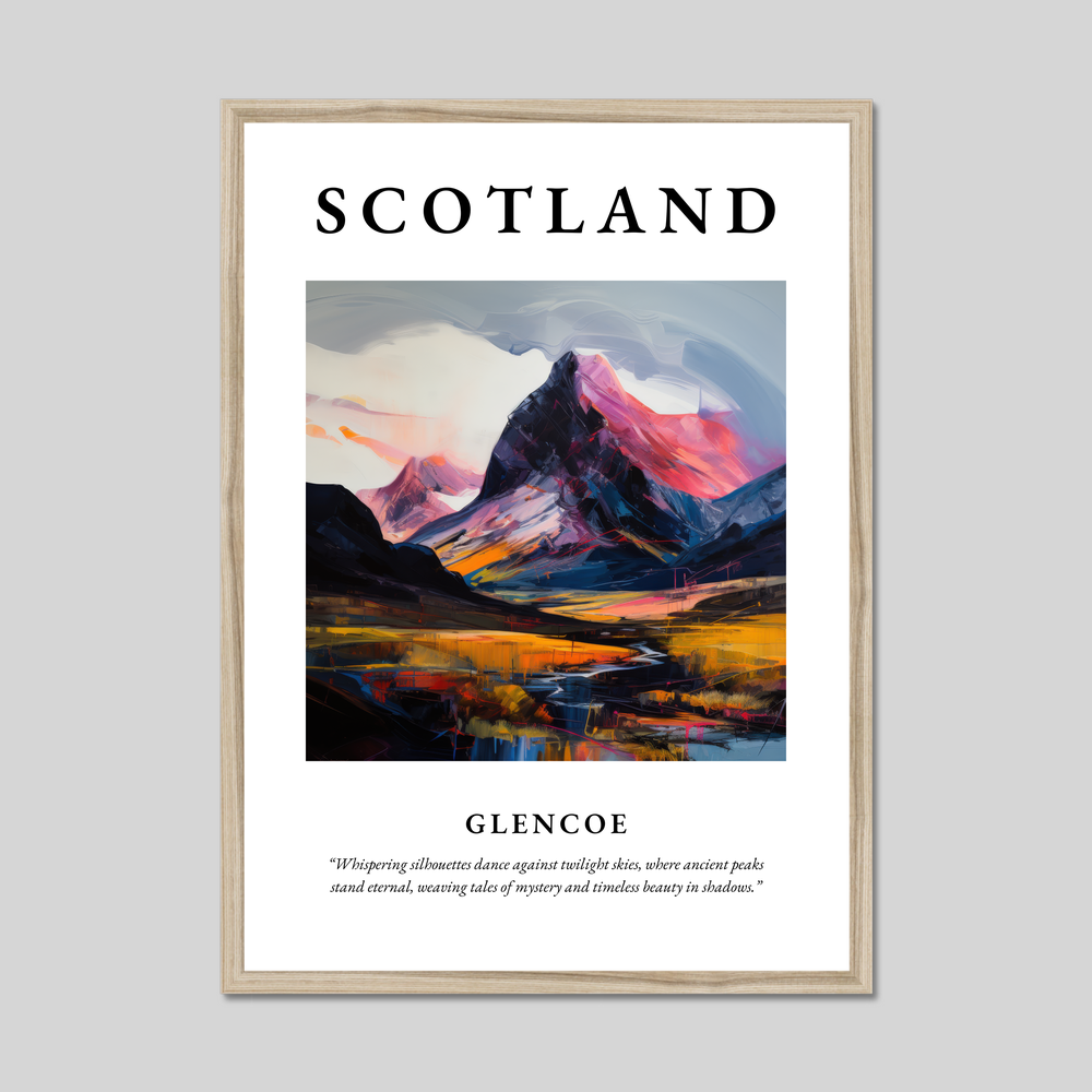 Poster in a natural frame with the word Scotland