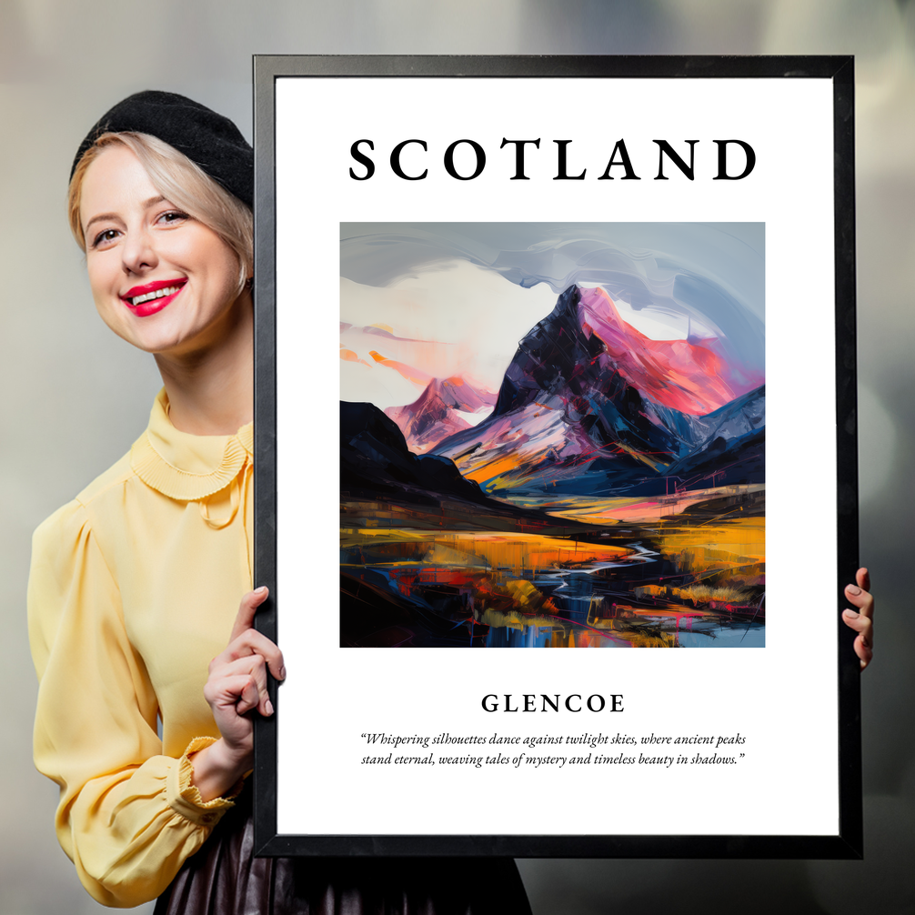 Person holding a poster of Glencoe