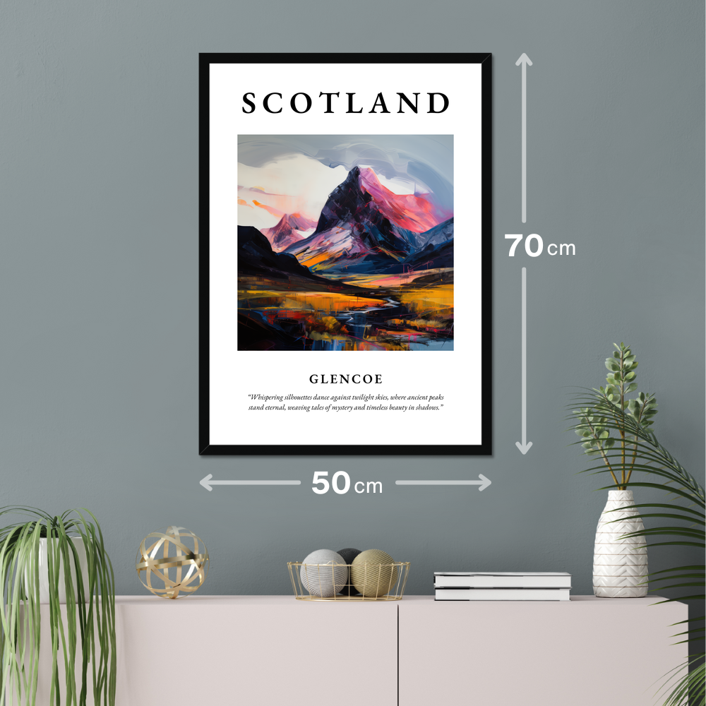 Poster of Glencoe hanging on a wall