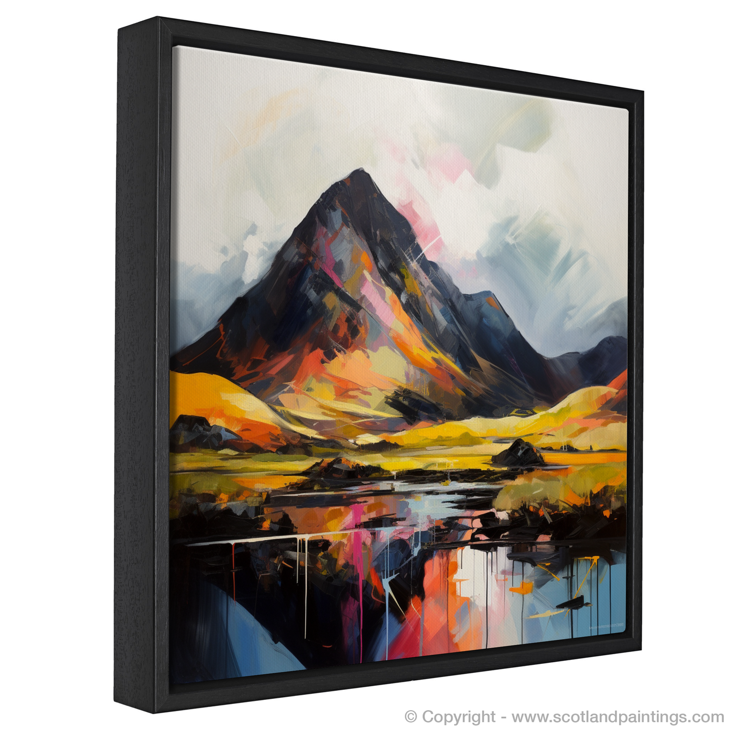 Painting and Art Print of Silhouetted peaks in Glencoe entitled "

Silhouetted Peaks of Glencoe: An Expressionist Ode to Highland Beauty".