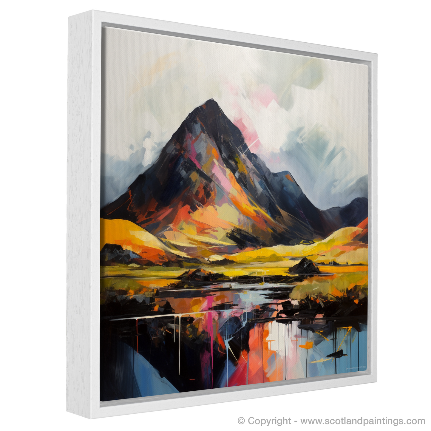 Painting and Art Print of Silhouetted peaks in Glencoe entitled "

Silhouetted Peaks of Glencoe: An Expressionist Ode to Highland Beauty".