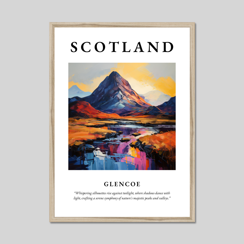 Poster in a natural frame with the word Scotland