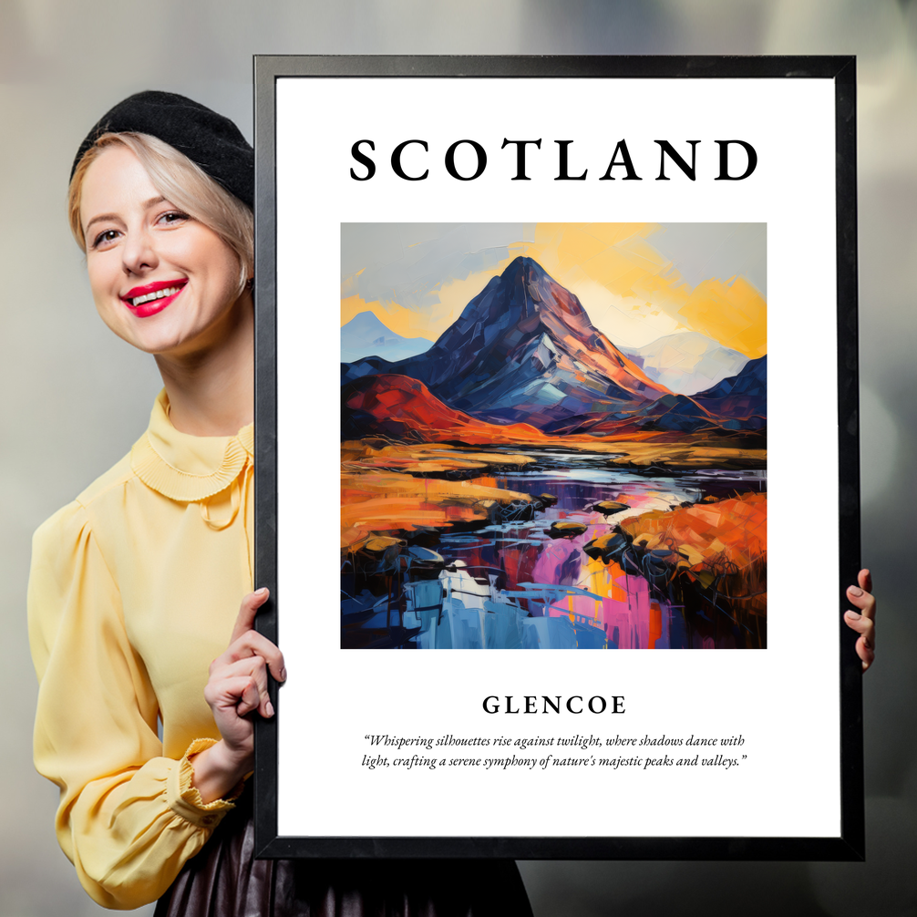 Person holding a poster of Glencoe