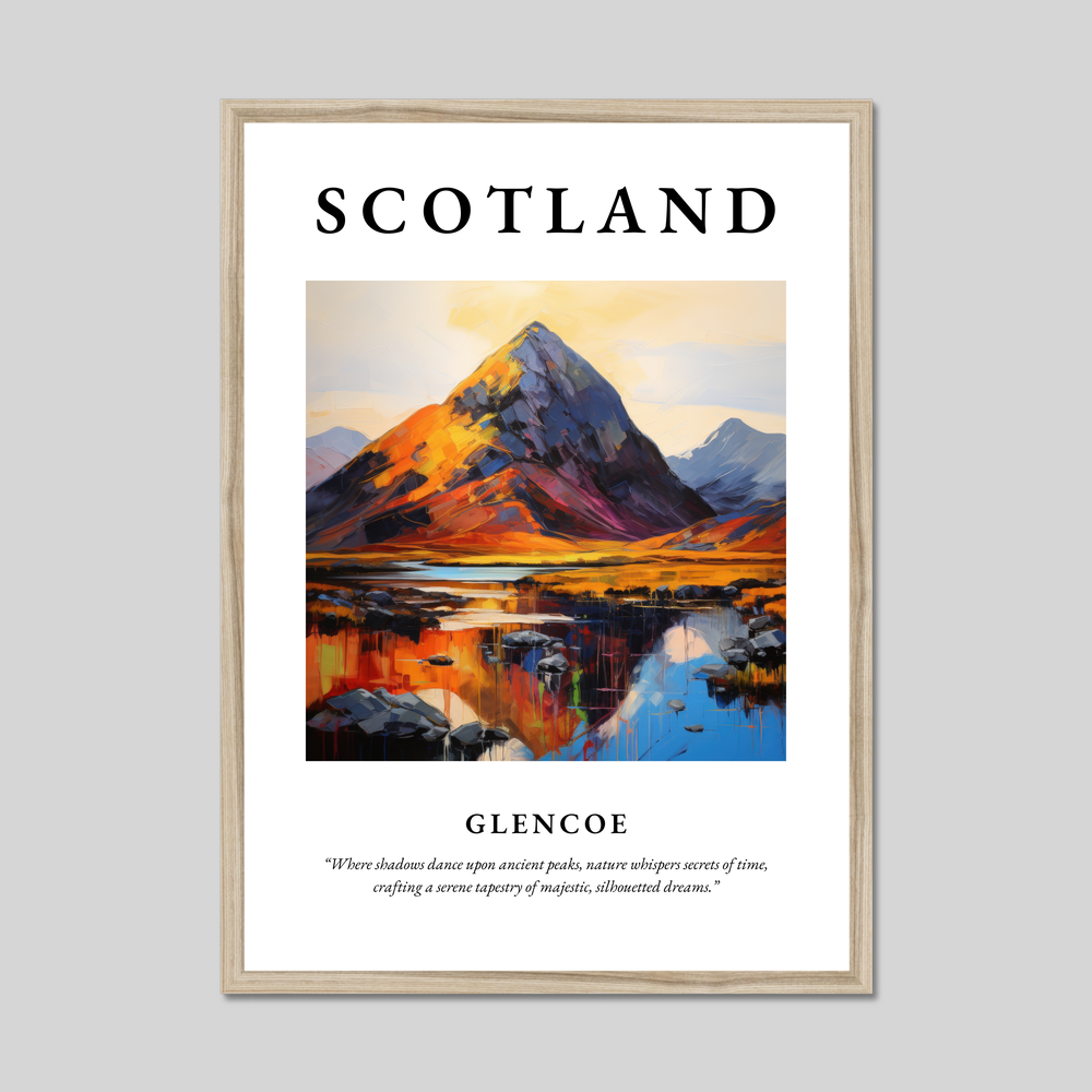 Poster in a natural frame with the word Scotland