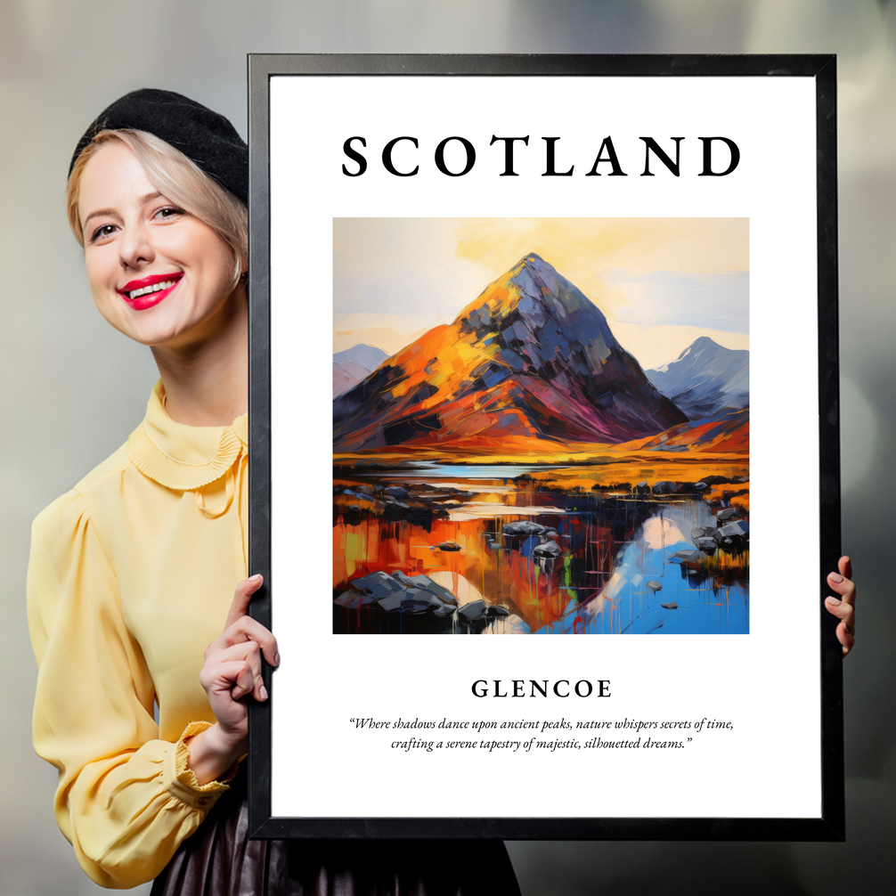 Person holding a poster of Glencoe