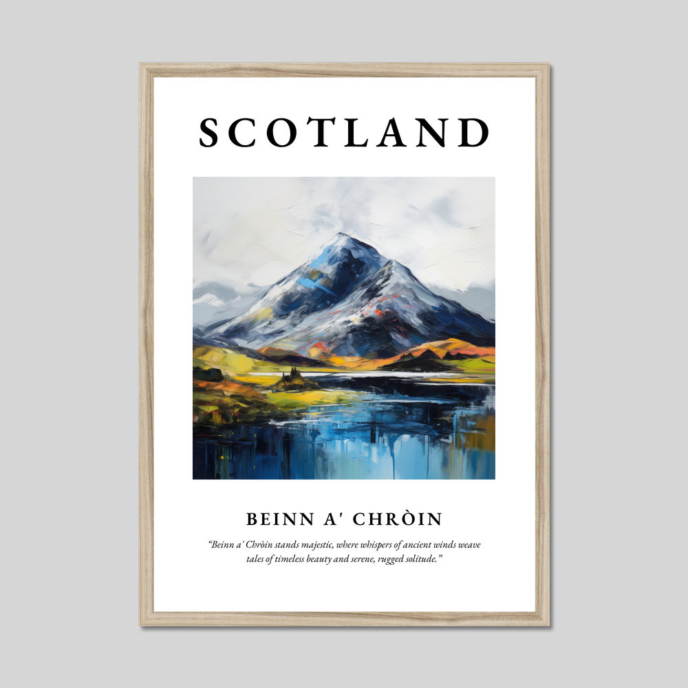 Poster in a natural frame with the word Scotland