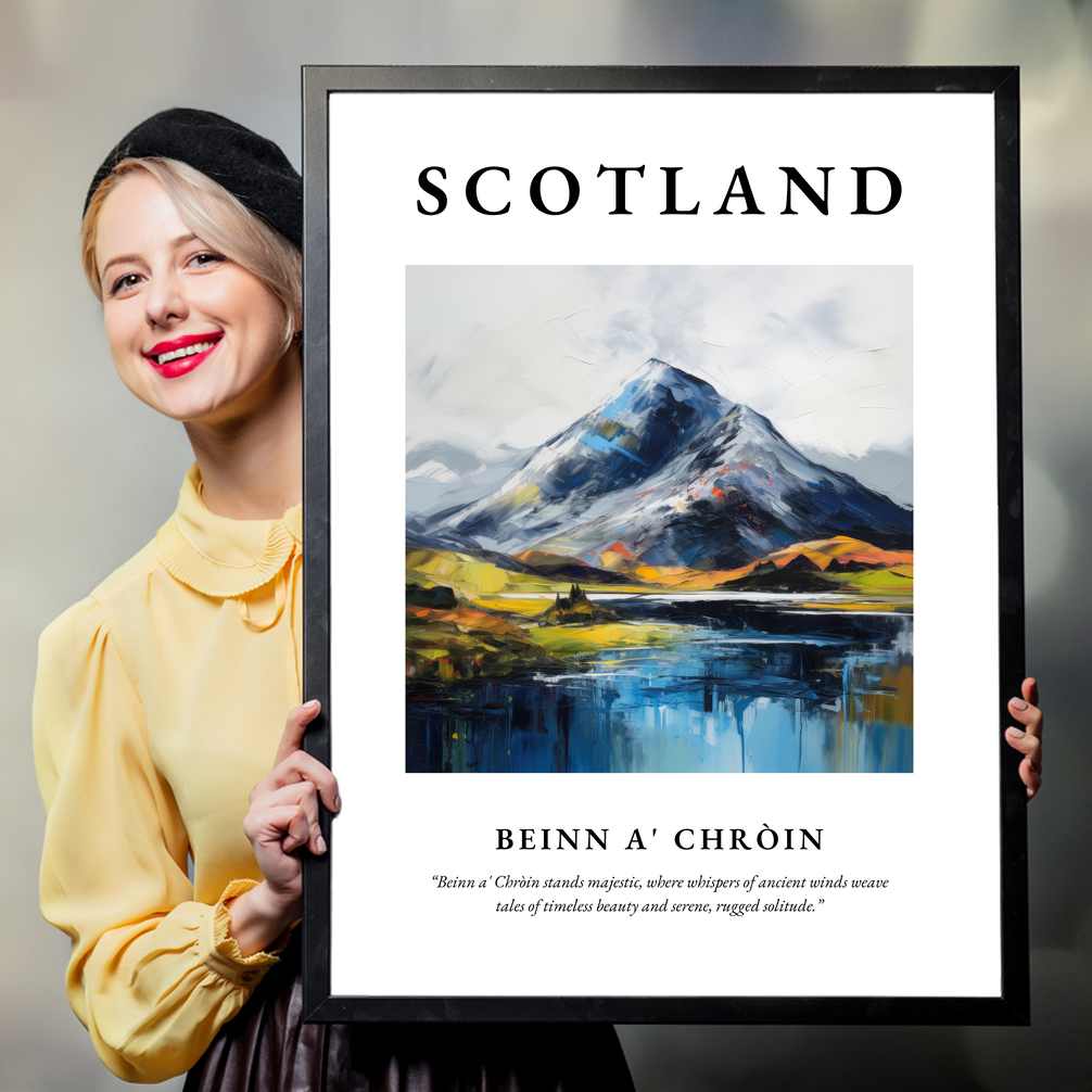 Person holding a poster of Beinn a' Chròin