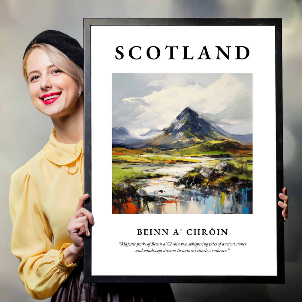 Person holding a poster of Beinn a' Chròin