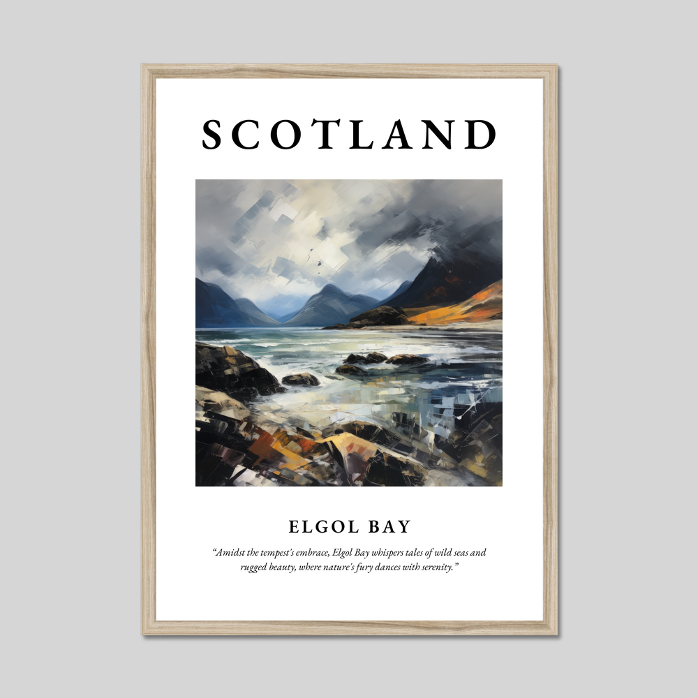 Poster in a natural frame with the word Scotland