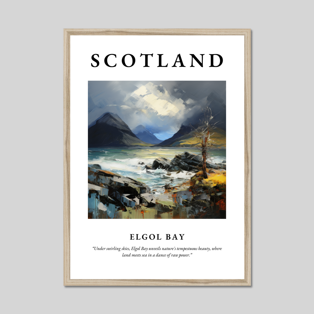 Poster in a natural frame with the word Scotland