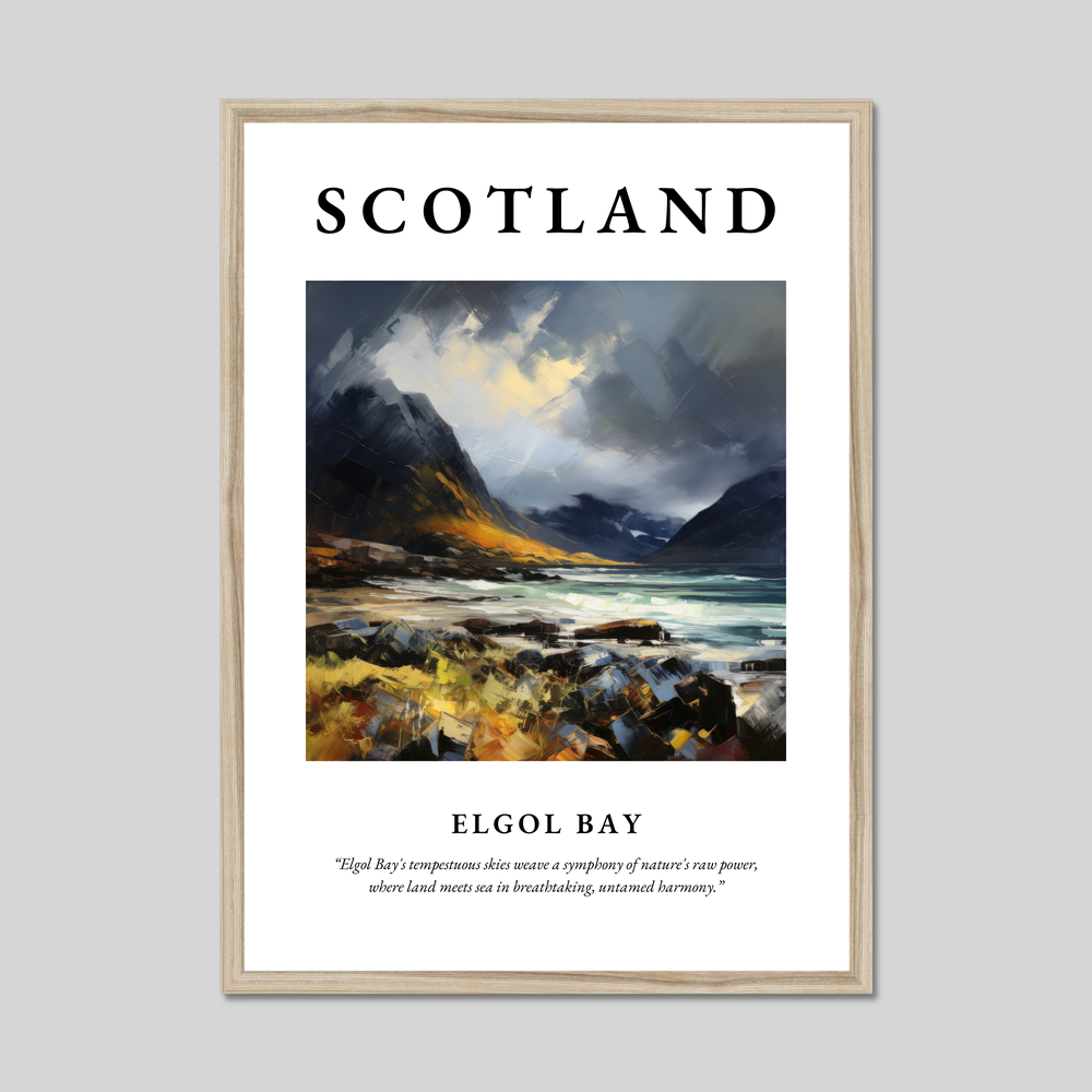 Poster in a natural frame with the word Scotland