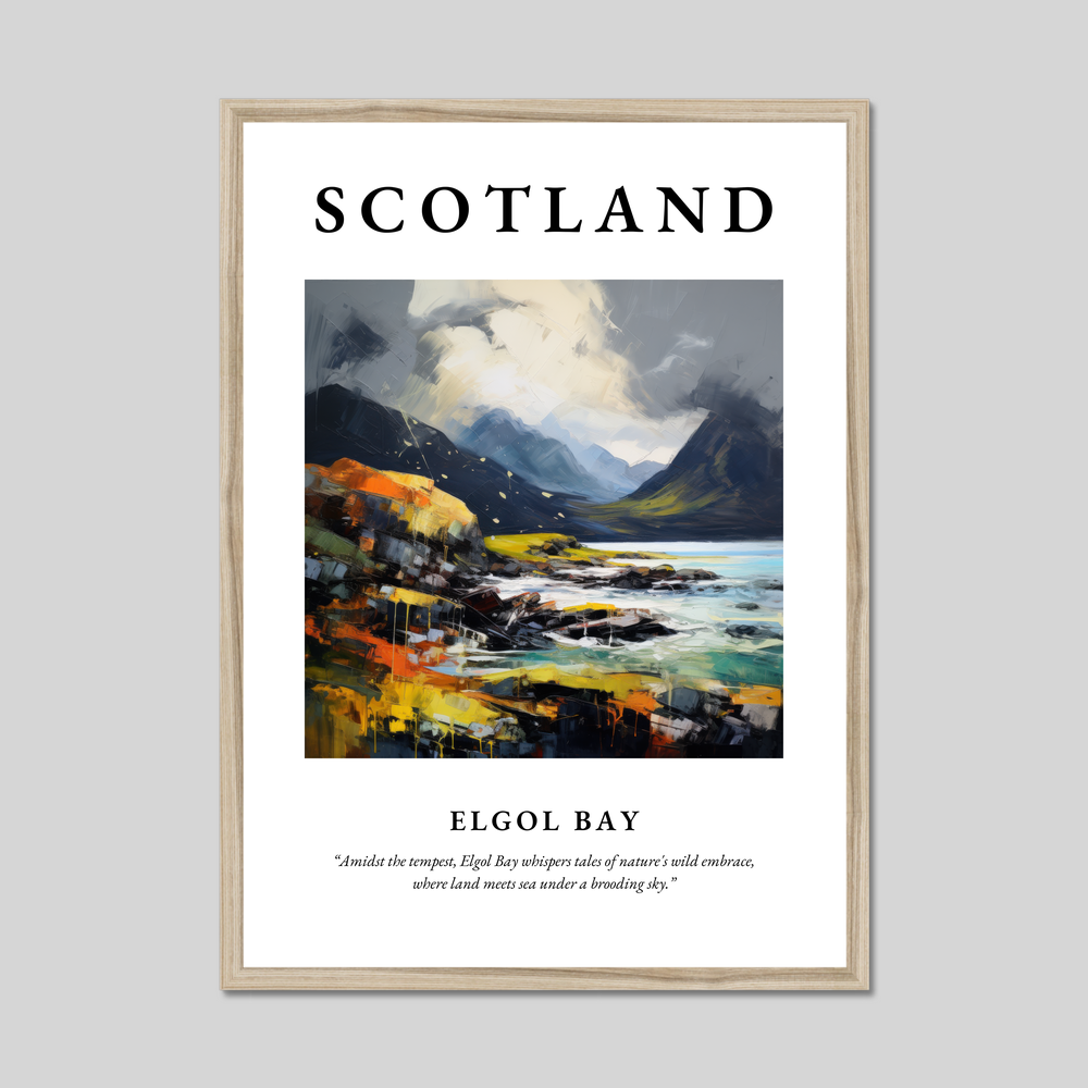 Poster in a natural frame with the word Scotland