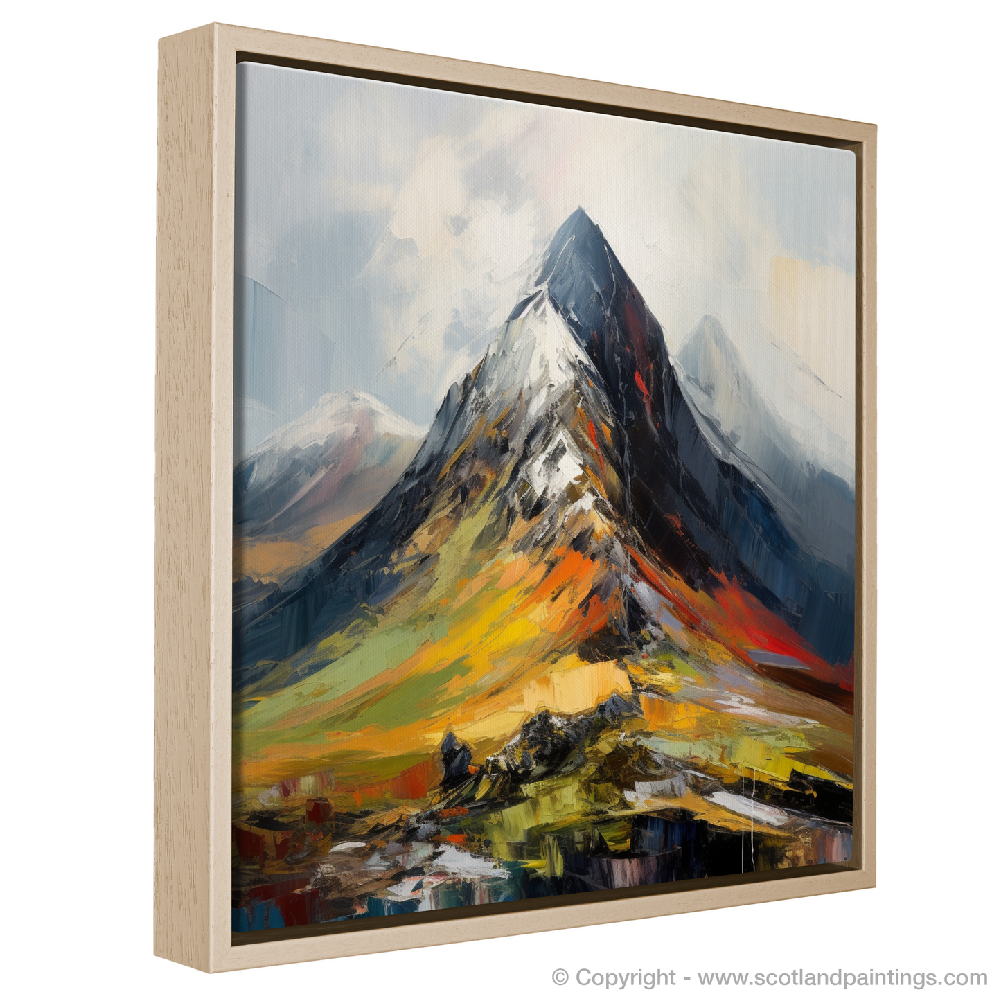 Painting and Art Print of Sgurr a' Mhaim, Highlands. entitled "Highland Majesty: An Expressionist Ode to Sgurr a' Mhaim".