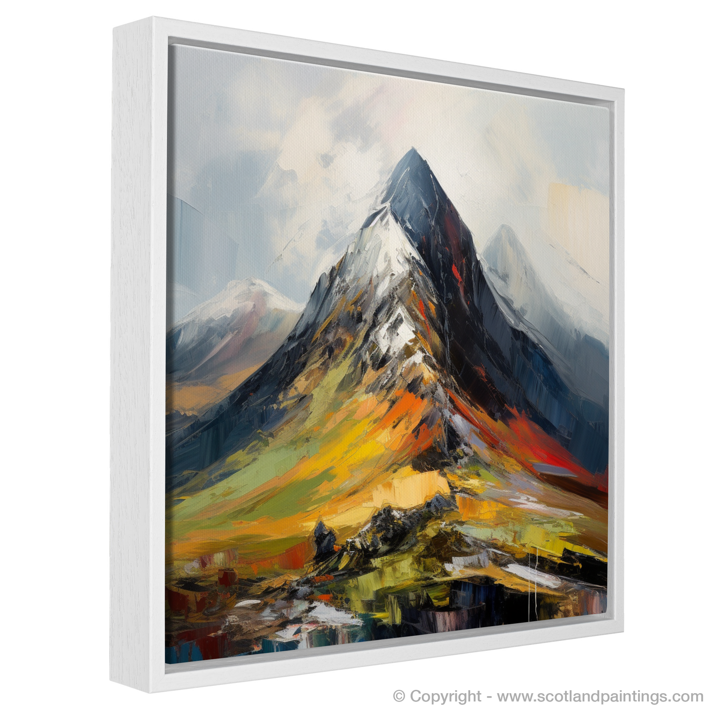 Painting and Art Print of Sgurr a' Mhaim, Highlands. entitled "Highland Majesty: An Expressionist Ode to Sgurr a' Mhaim".