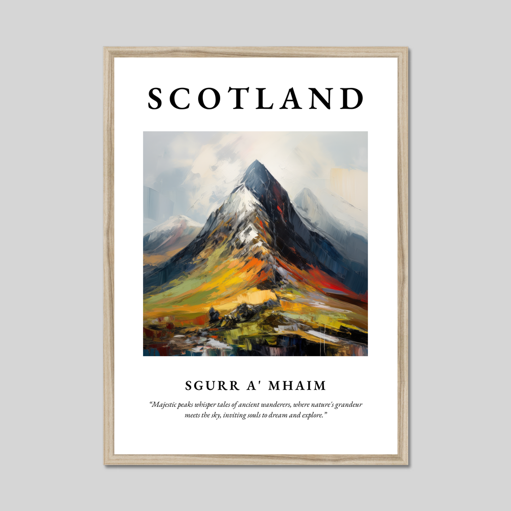 Poster in a natural frame with the word Scotland