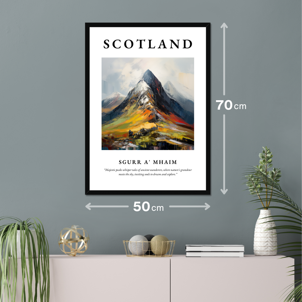 Poster of Sgurr a' Mhaim hanging on a wall